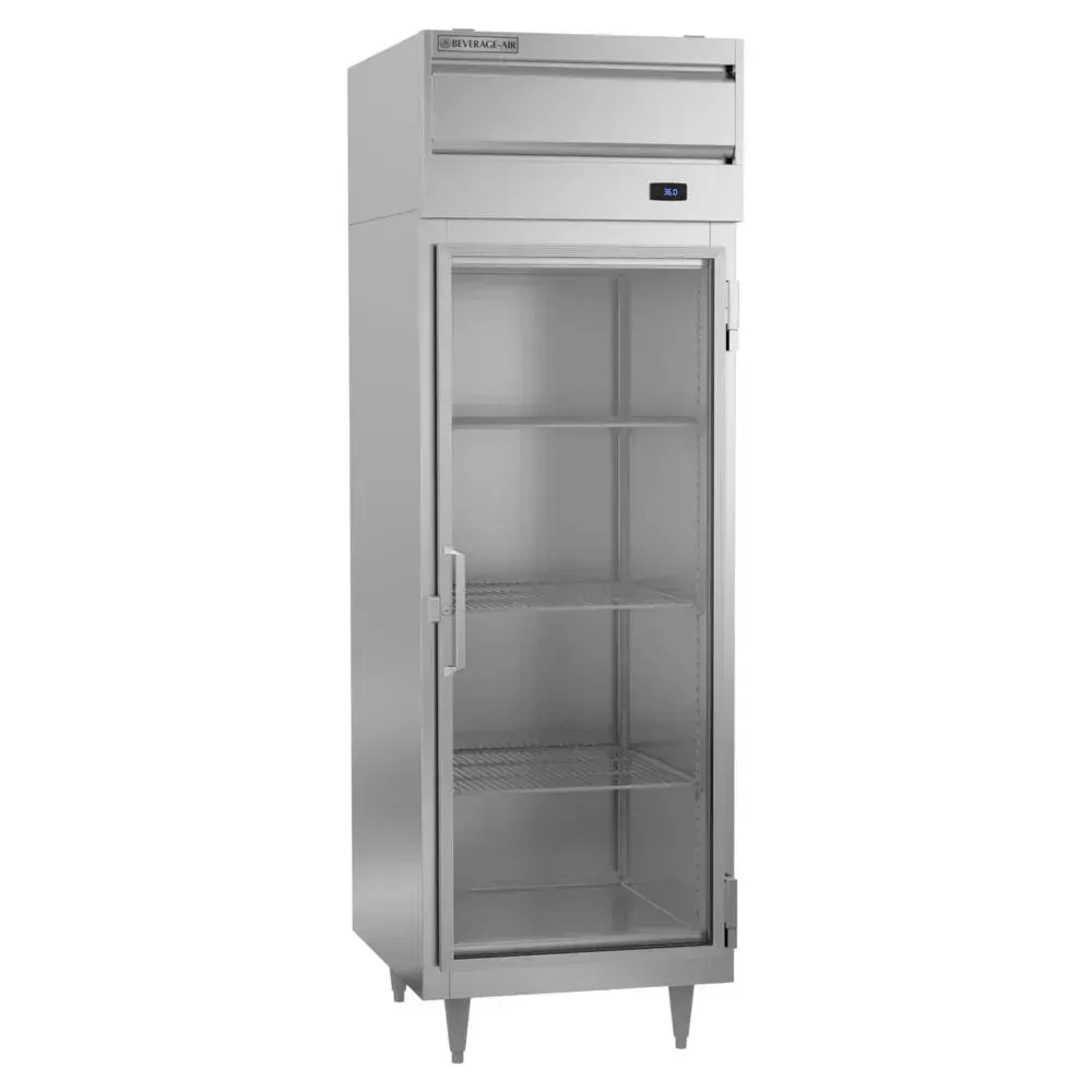 One-section Beverage-Air reach-in refrigerator with full-length glass door, ideal for attractive product display and reliable chilled storage.