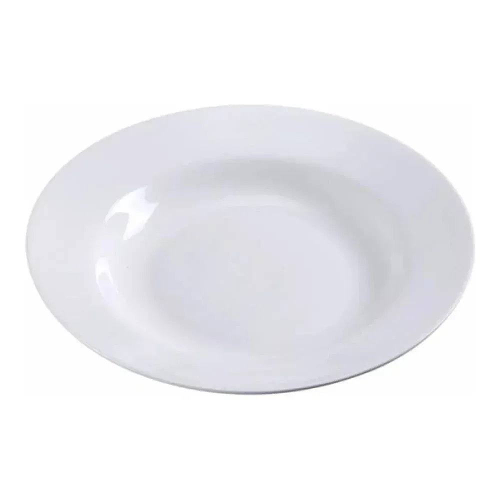 Yanco China generous white round pasta chinaware bowl perfect for hearty servings of noodles, risotto, or family-style salads in refined dining.
