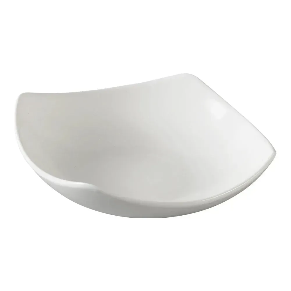Yanco China square white pasta bowl features a modern design, ideal for entrées, shared dishes, or refined buffet-style presentations.