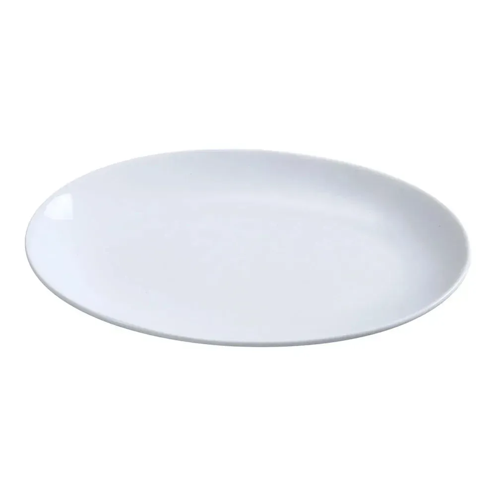Yanco China petite white coupe appetizer platter is ideal for desserts, tapas, and tasting menus, perfect for upscale and fine dining hospitality.