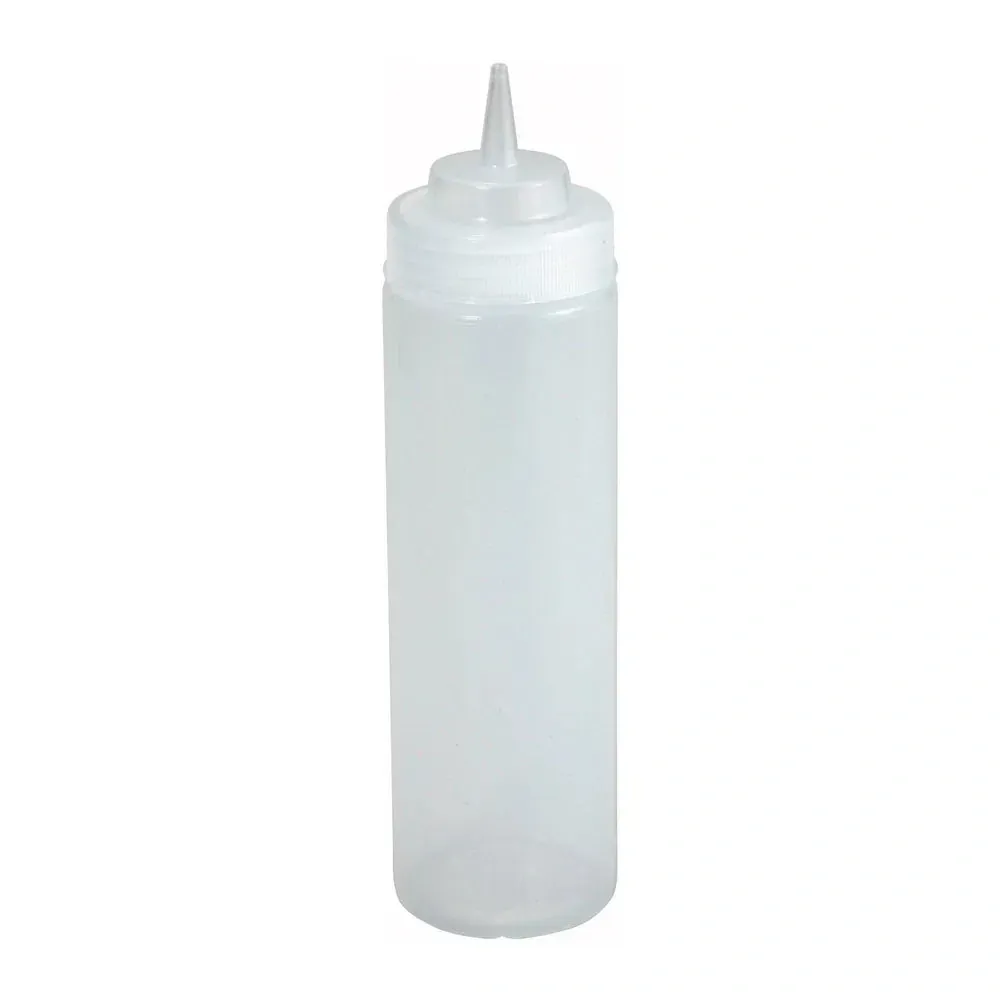 Winco PSW-12 12oz Squeeze Bottles, Wide Mouth, Clear