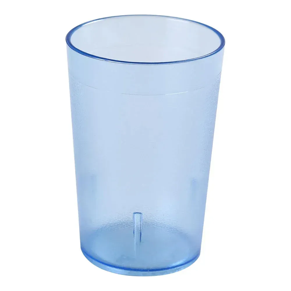 Yanco China navy blue plastic tumbler adds coastal calm to deck dining and pool bars with lightweight, stackable design for easy storage.