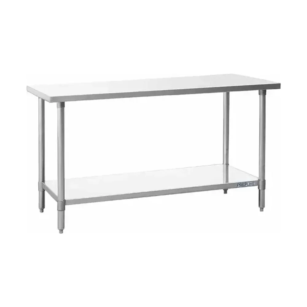 Prepline 18" x 48" 18 Gauge 430 Stainless Steel Work Table with Undershelf