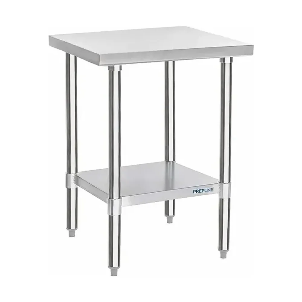 Prepline 24" x 30" 18 Gauge 430 Stainless Steel Work Table with Undershelf