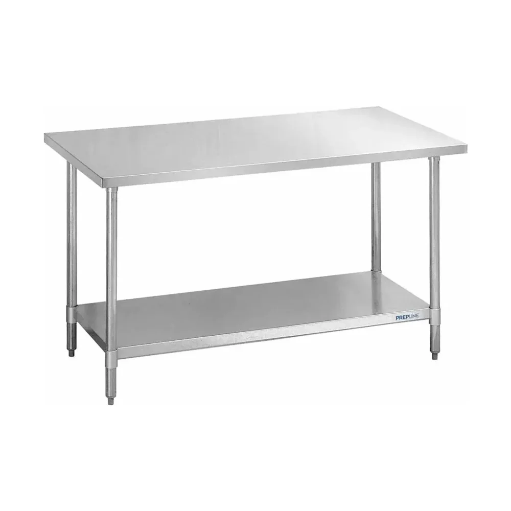 Prepline 24" x 48" 18 Gauge 430 Stainless Steel Work Table with Undershelf