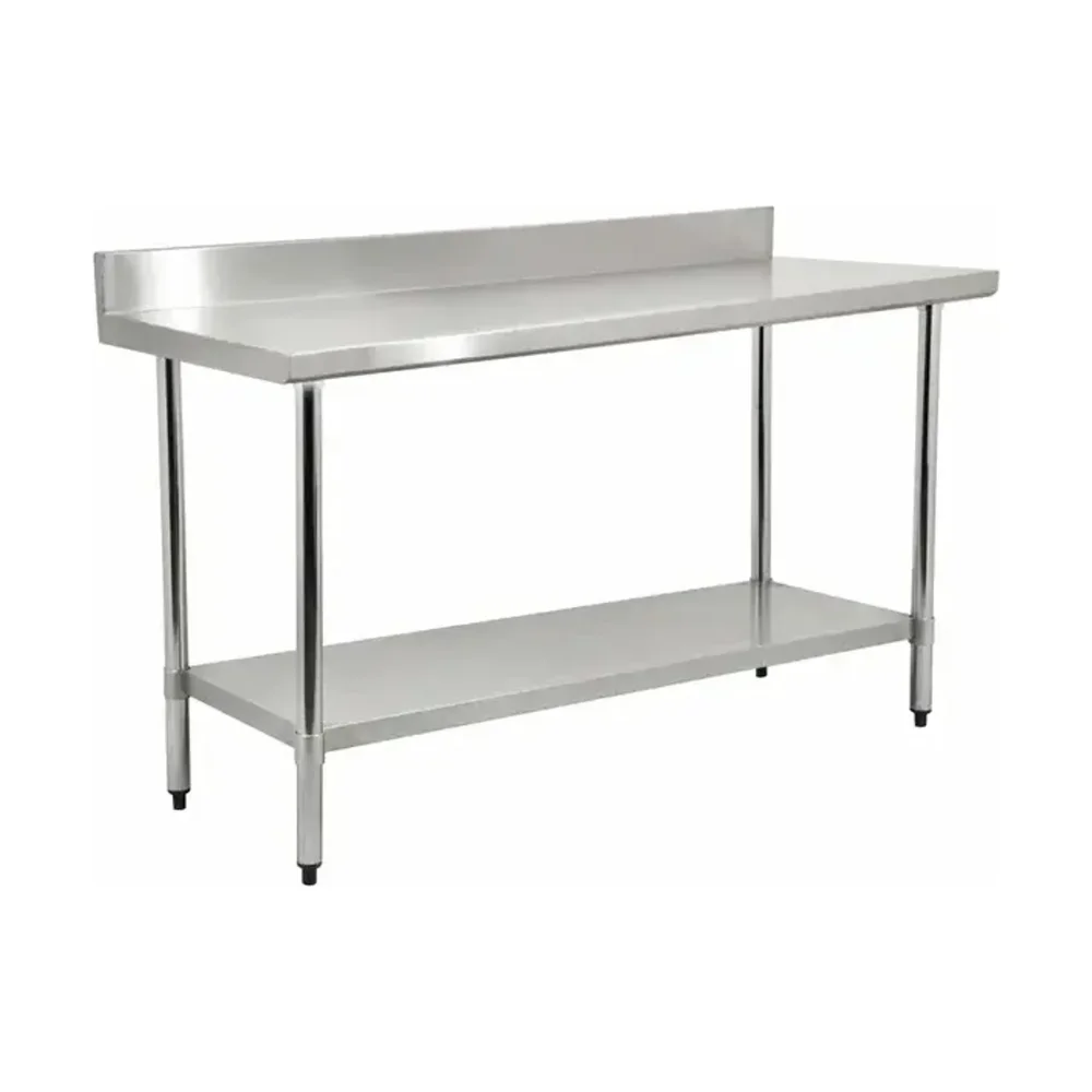 Prepline 24" x 72" Stainless Steel Worktable, 18 Gauge, Undershelf with 4" Backsplash