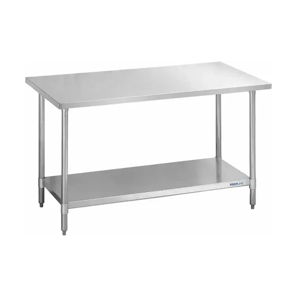 Prepline 24" x 72" 18 Gauge 430 Stainless Steel Work Table with Undershelf