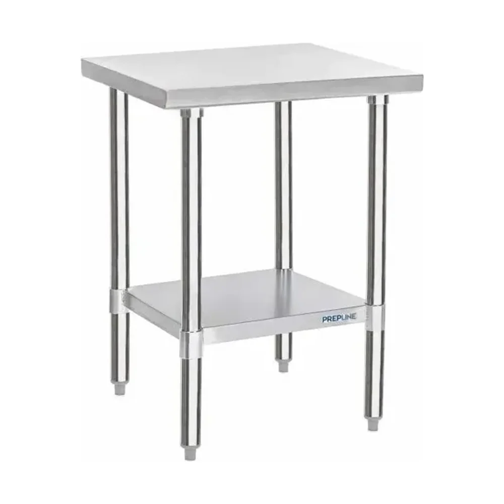 Prepline 30" x 30" 18 Gauge 430 Stainless Steel Work Table with Undershelf