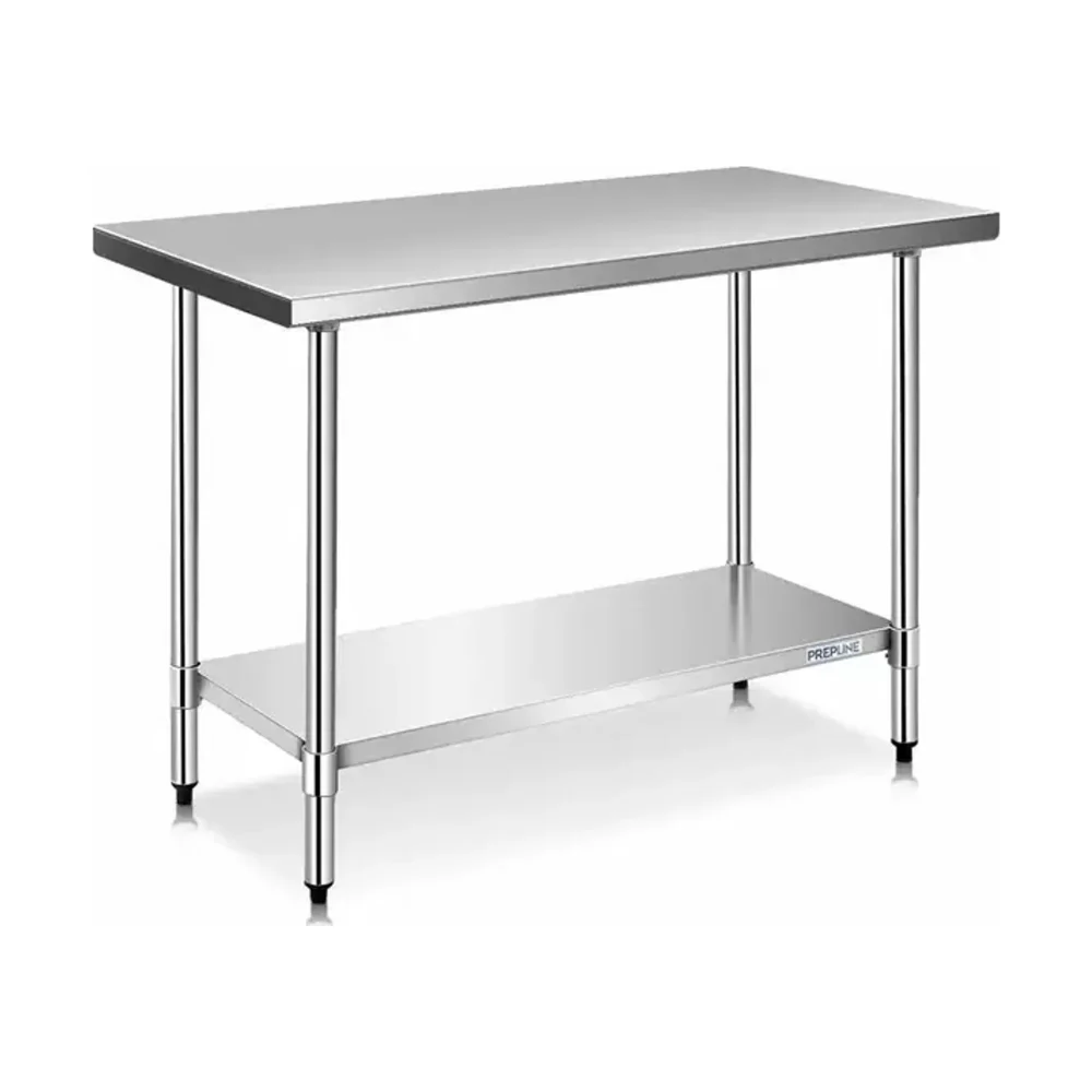Prepline 30" x 36" 18 Gauge 430 Stainless Steel Work Table with Undershelf