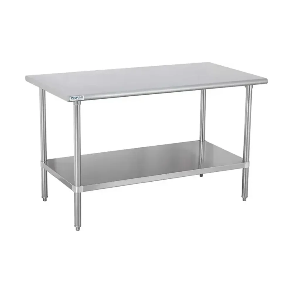 Prepline 36" x 60" 18 Gauge 430 Stainless Steel Work Table with Undershelf