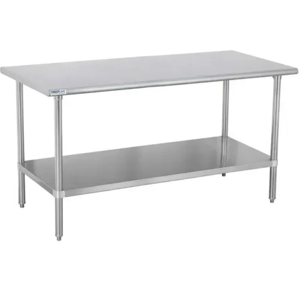 Prepline 36" x 72" 18 Gauge 430 Stainless Steel Work Table with Undershelf