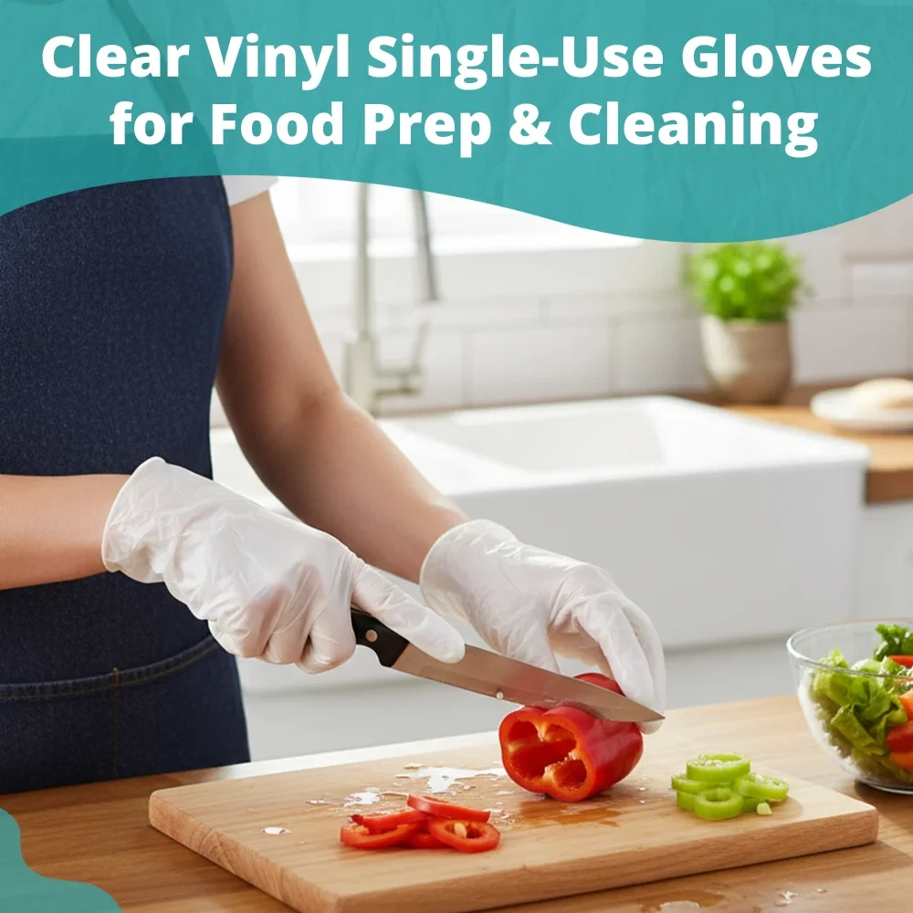 SoftTouch Series Powder-Free Disposable Vinyl Gloves for Foodservice, Clear, Extra Large, 1000/Case