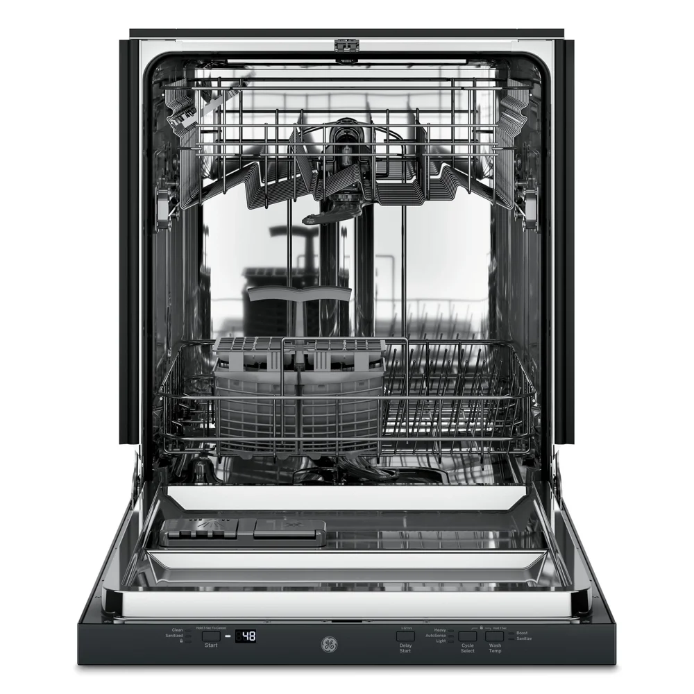 GE GDT225SGLBB 24" Dishwasher with Sanitize Cycle, ADA Compliant, Stainless Steel Interior, Black