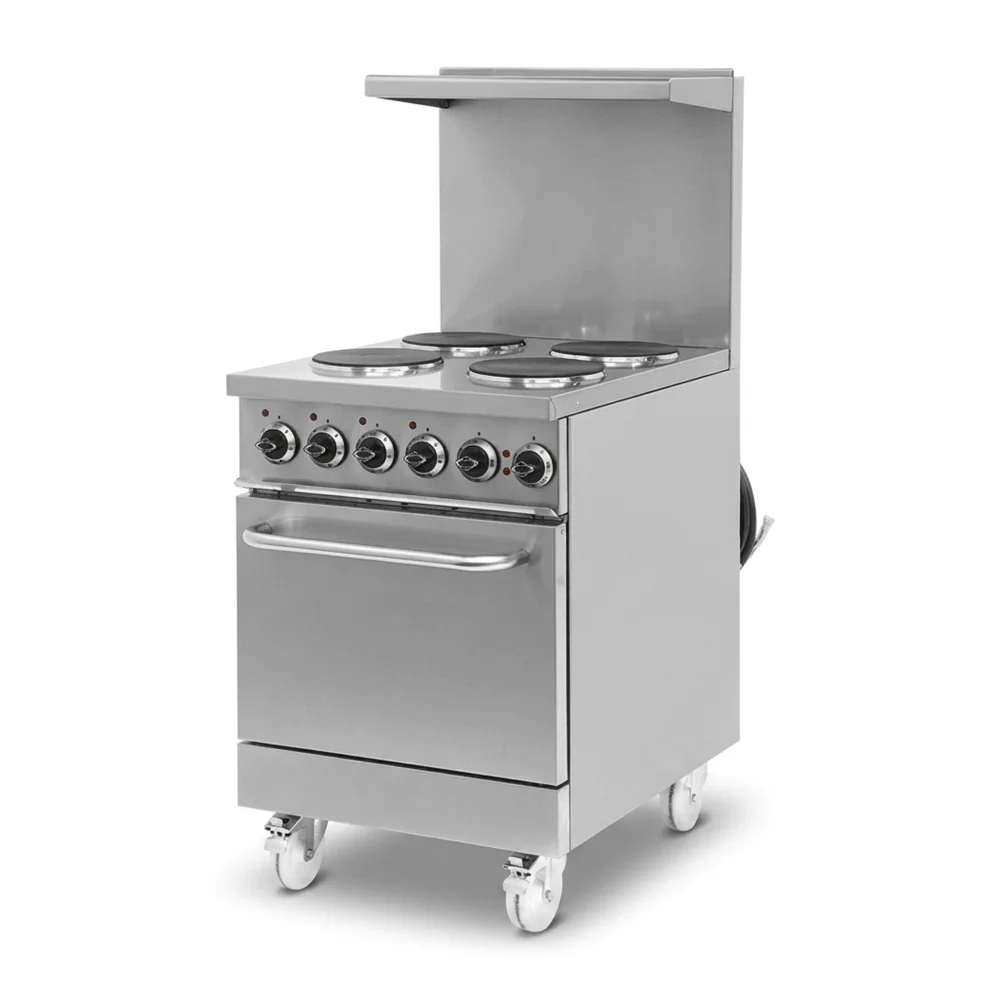 Pegasus R-24E 24" Electric Range with Standard Oven, 4 Burners, 208V, 3 Phase, 13.3 kW