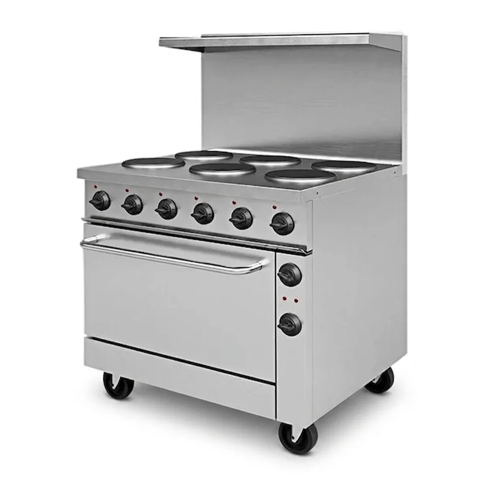 Pegasus R-36E 36" Electric Range with Standard Oven, 6 Burners, 208V, 3 Phase, 17.3 kW