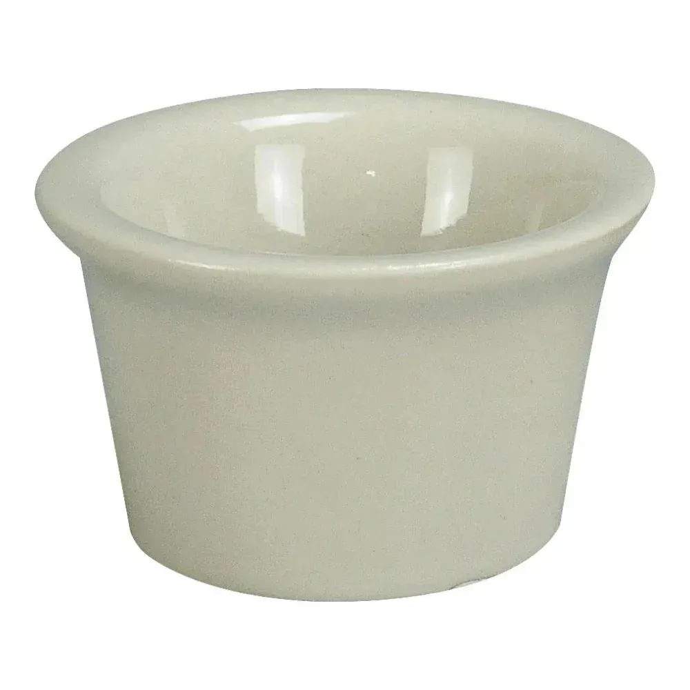 Yanco China white recovery ramekin perfect for condiments, sauces, or individual portions in professional hospitality and commercial dining.