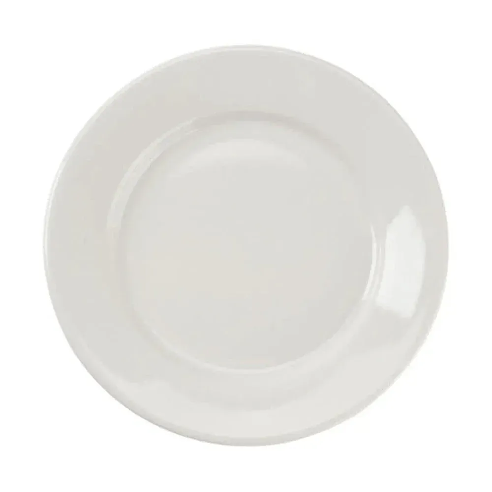 Yanco China white recovery salad dessert plates for appetizers or dessert service, durable porcelain, dishwasher safe for bread, pastry, or sweets.