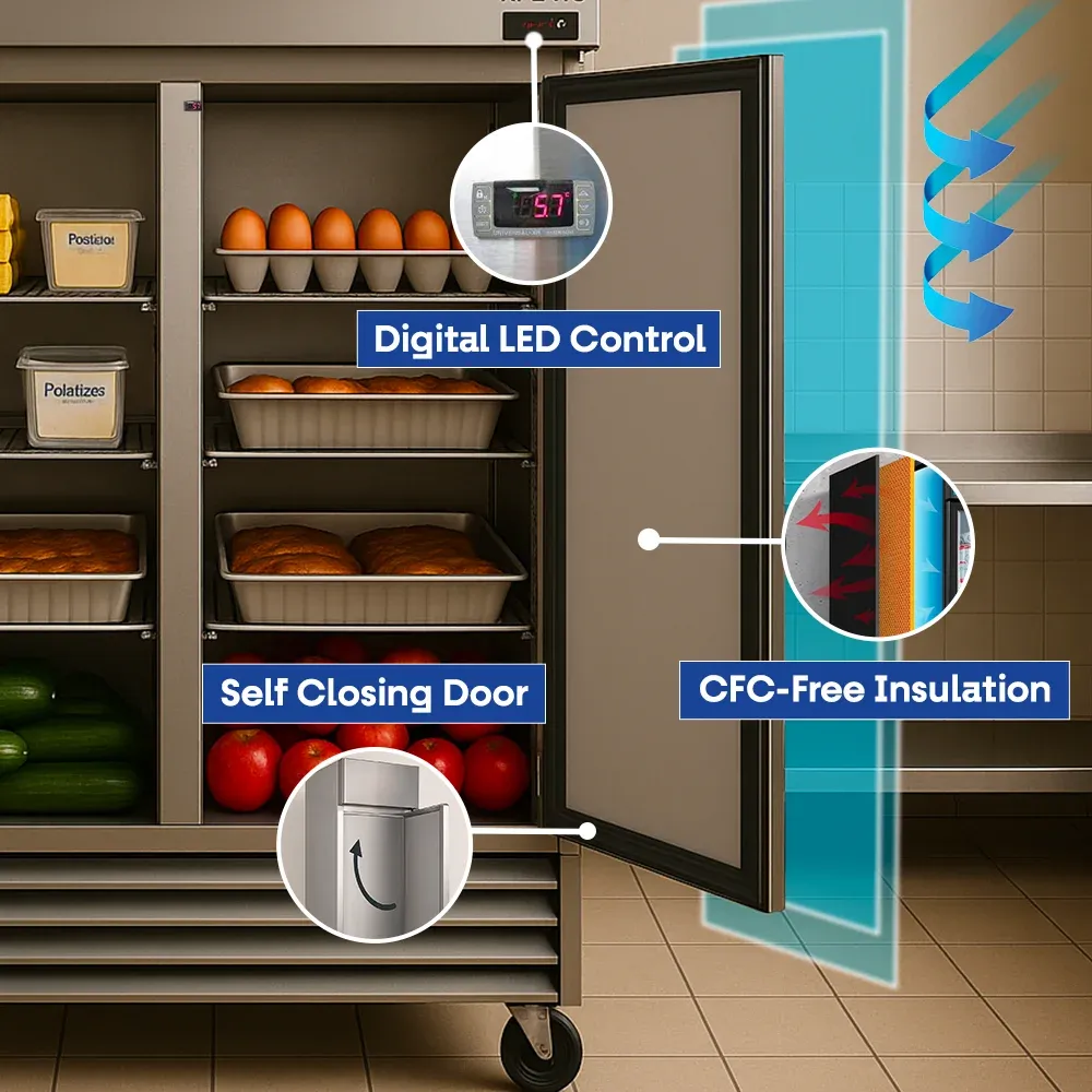 Serv-Ware RF2-HC 54" Reach-In Freezer, 2 Doors, Stainless Steel, 49 cu.ft.