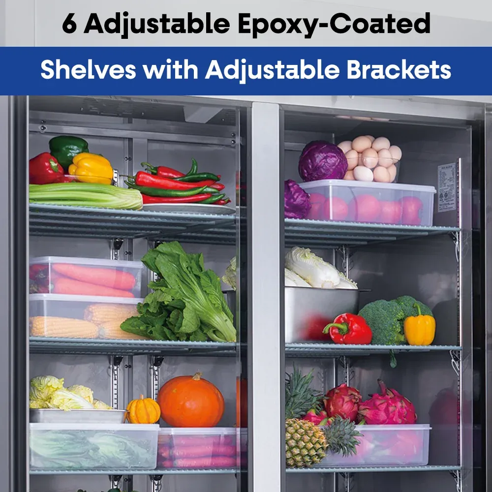 Serv-Ware RF2-HC 54" Reach-In Freezer, 2 Doors, Stainless Steel, 49 cu.ft.