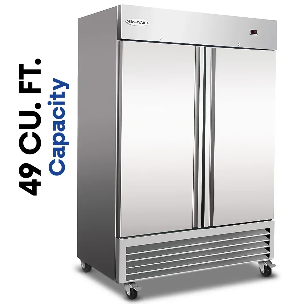 Serv-Ware RF2-HC 54" Reach-In Freezer, 2 Doors, Stainless Steel, 49 cu.ft.