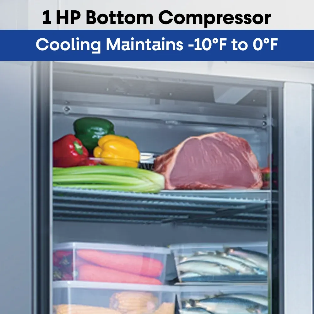 Serv-Ware RF2-HC 54" Reach-In Freezer, 2 Doors, Stainless Steel, 49 cu.ft.