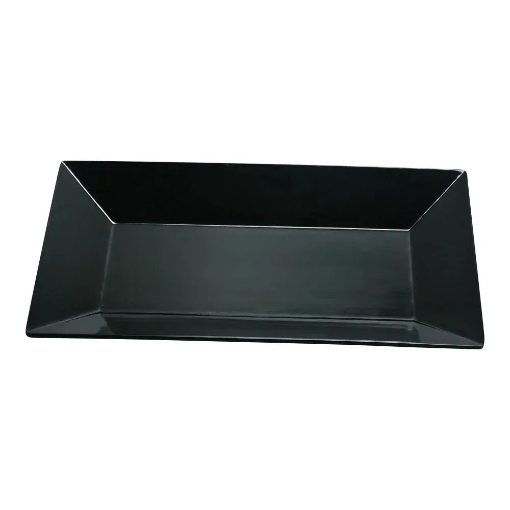 Yanco RM-210BK Rome 6″ Black Melamine Rectangular Plate