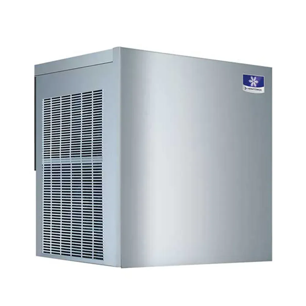 Manitowoc air-cooled nugget ice machine head without bin, compact quiet unit ideal for cafés, bars, clinics, or small foodservice setups.