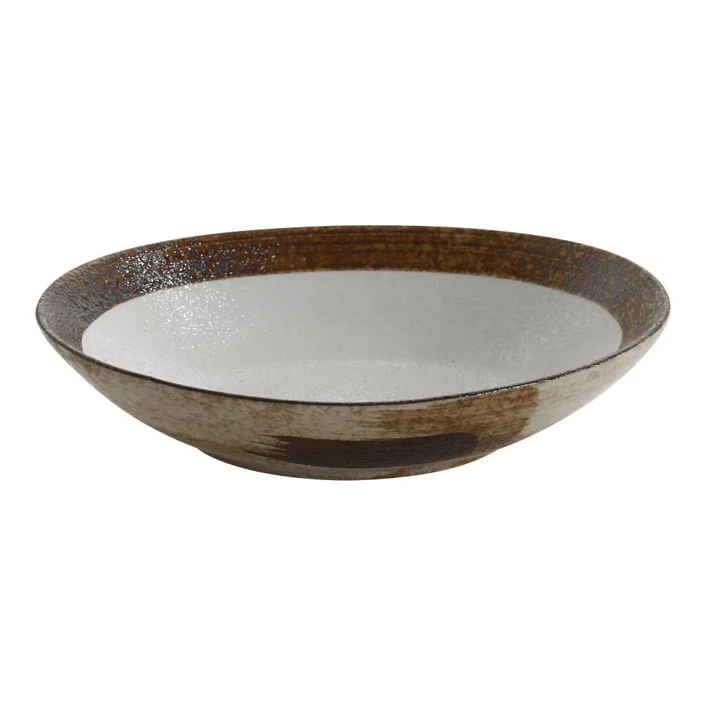 Yanco two-tone oval salad bowl, durable and versatile, ideal for serving salads, pasta, or side dishes in restaurants and cafes.