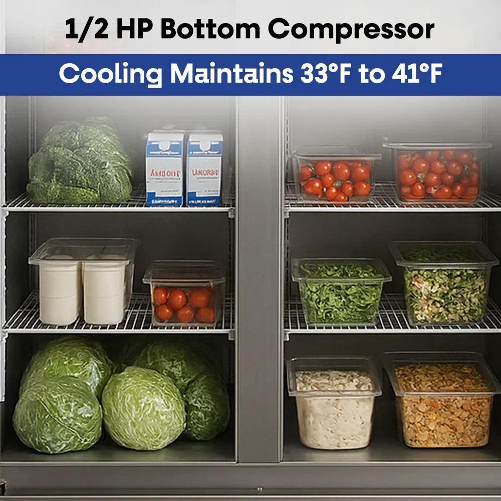 Serv-Ware RR2-HC 54" Reach-In Refrigerator, 2 Doors, Stainless Steel, 49 cu.ft., 115v/1ph