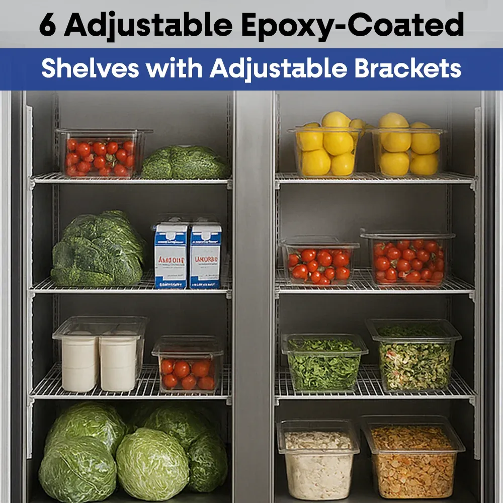 Serv-Ware RR2-HC 54" Reach-In Refrigerator, 2 Doors, Stainless Steel, 49 cu.ft., 115v/1ph