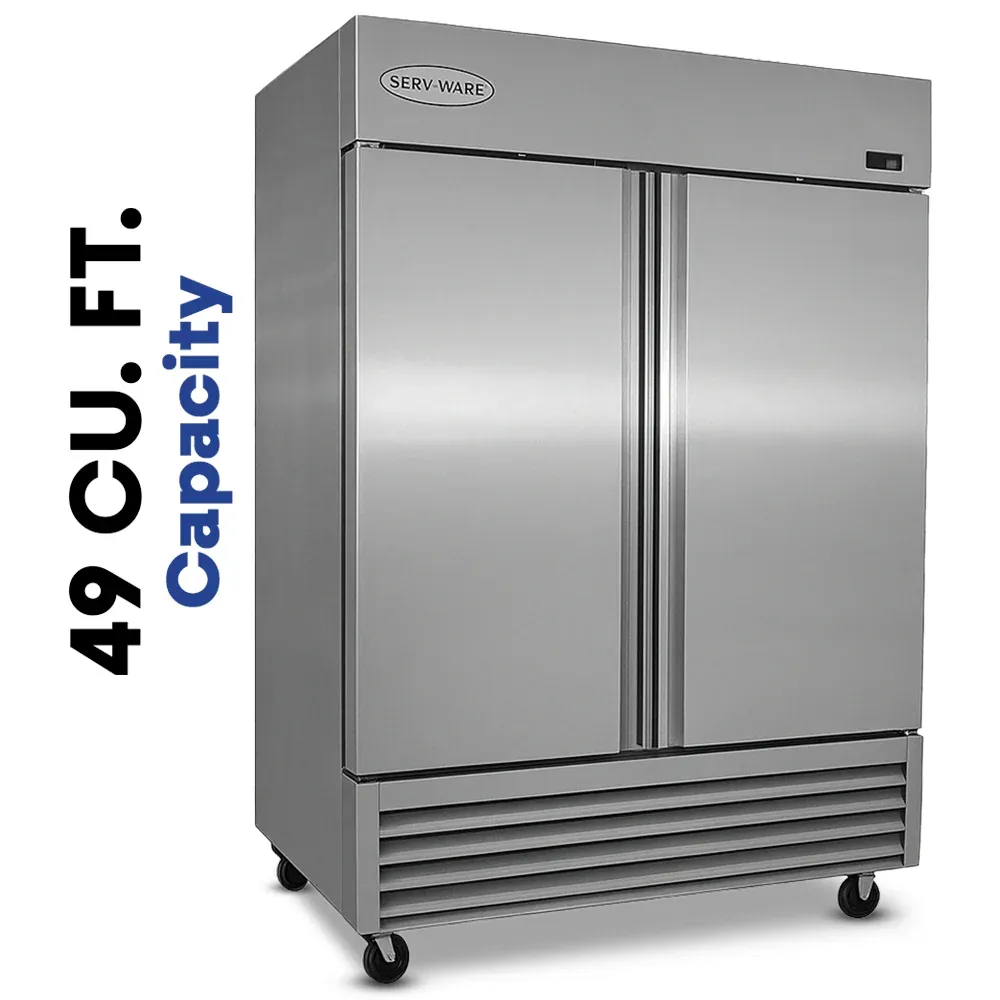 Serv-Ware RR2-HC 54" Reach-In Refrigerator, 2 Doors, Stainless Steel, 49 cu.ft., 115v/1ph