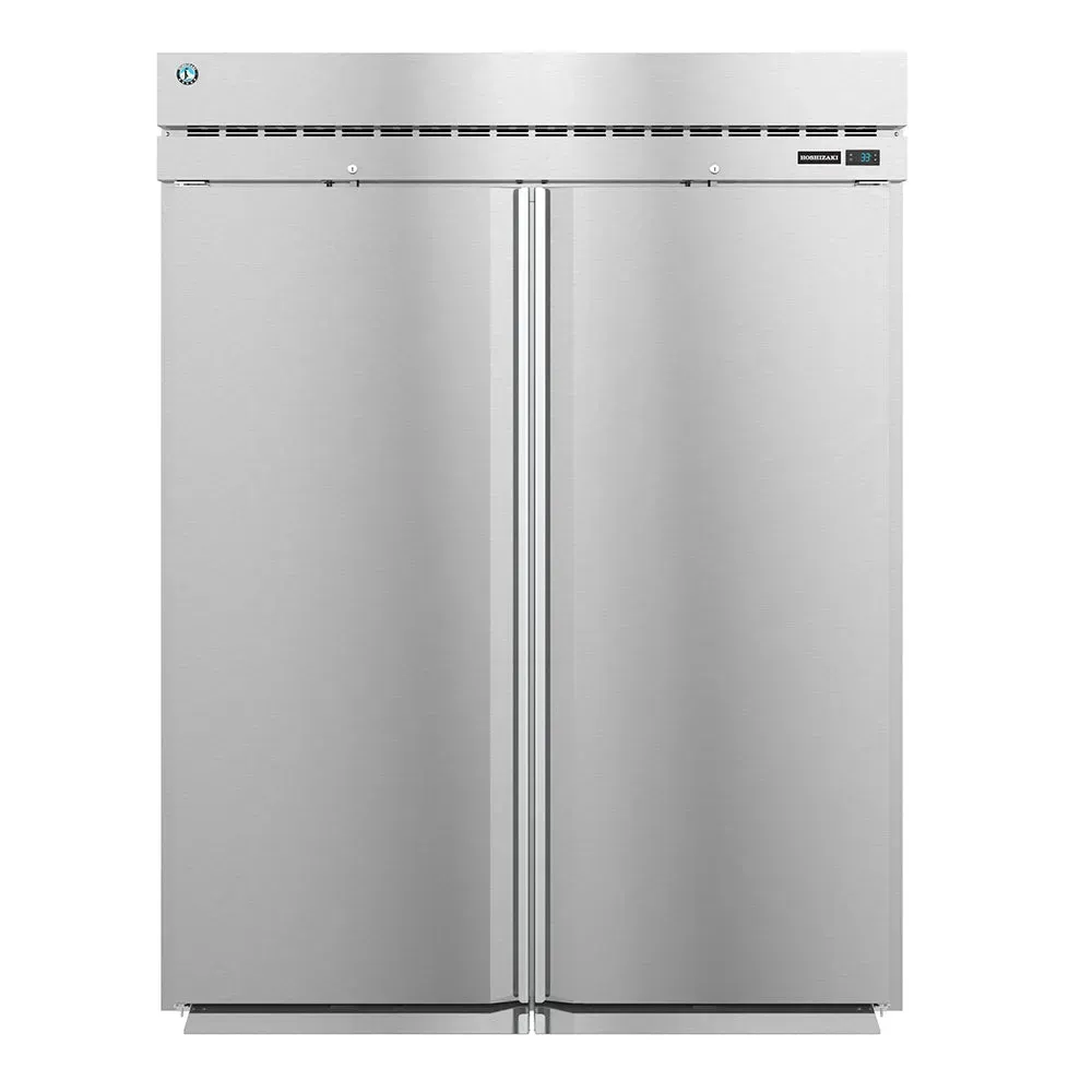 Steelheart roll thru refrigerator from Hoshizaki America with a dual section layout and solid doors, ideal for back of house operations.