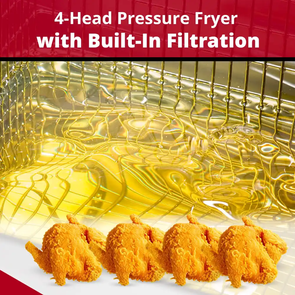 Henny Penny PFE500.07 20" 4-Head Electric Pressure Fryer, 48 lb Vat, Computron 8000 Controls, 208V, 3 Phase