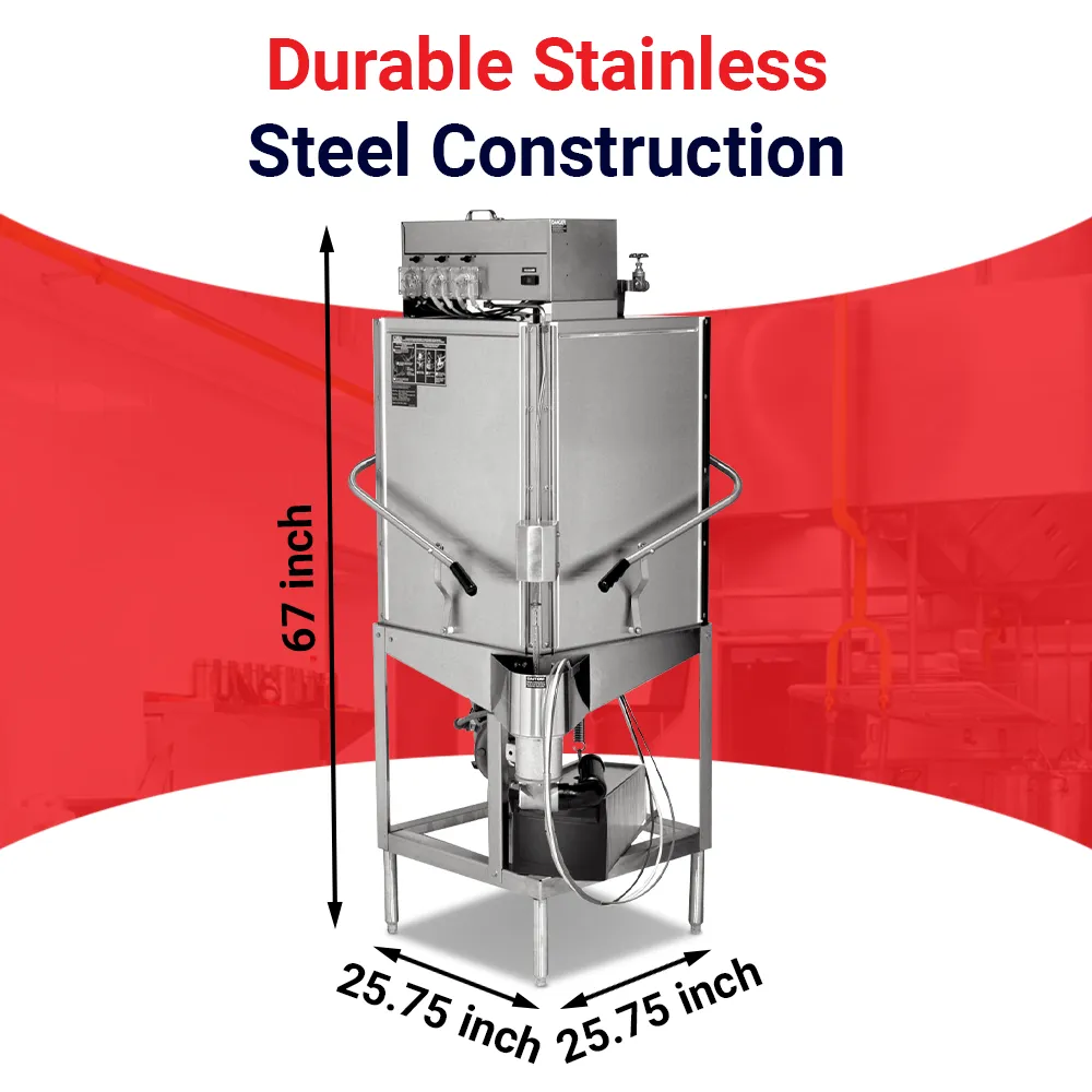 single-rack low-temp CMA dishwasher with efficient corner design, ideal for hotels, cafes, and catering kitchens needing quiet, compact sanitizing.