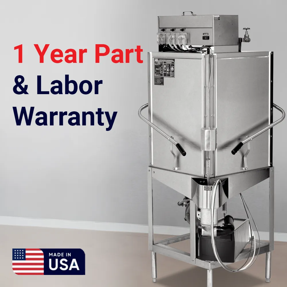 single-rack low-temp CMA dishwasher with efficient corner design, ideal for hotels, cafes, and catering kitchens needing quiet, compact sanitizing.