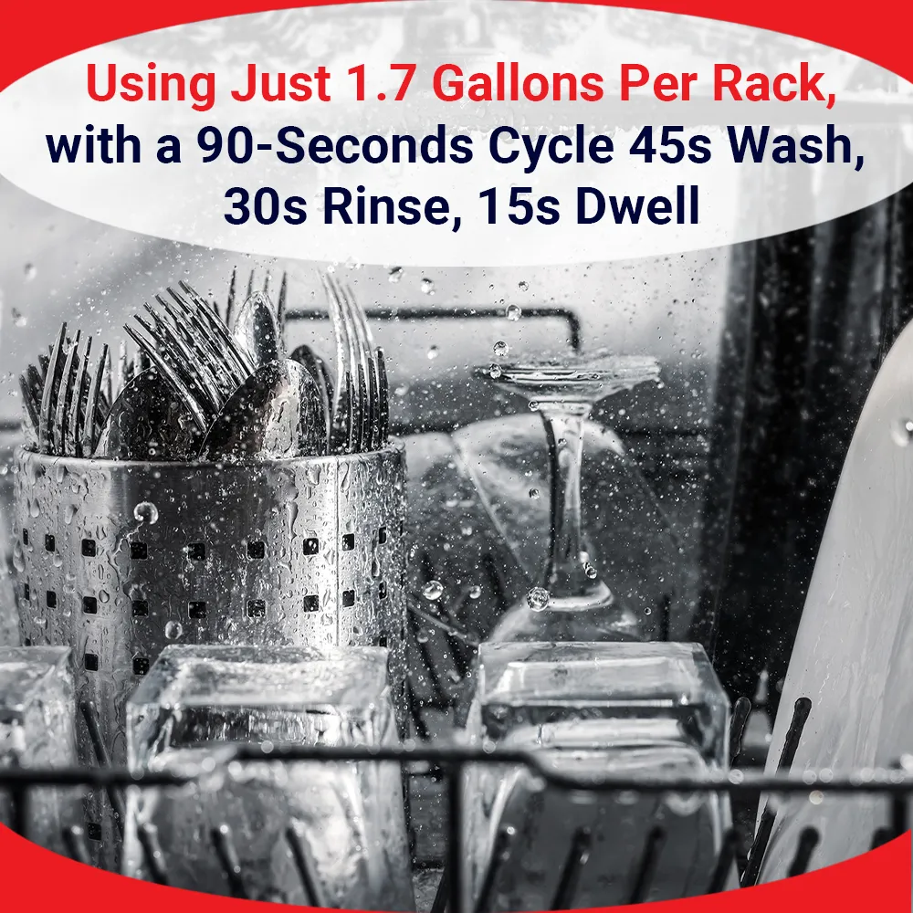 single-rack low-temp CMA dishwasher with efficient corner design, ideal for hotels, cafes, and catering kitchens needing quiet, compact sanitizing.