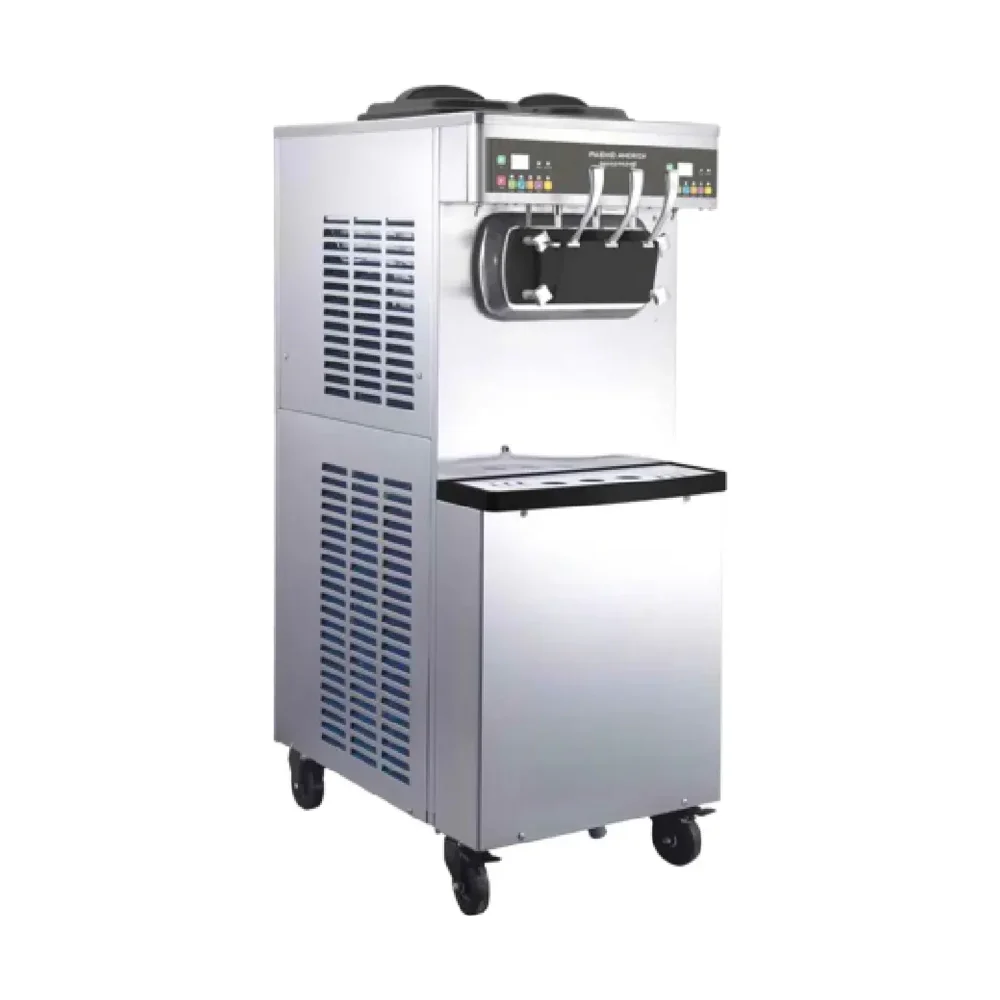 Pasmo America S970FA2 Soft Serve Freezer, 2+1 Twist Flavors, Air Cooled, Floor Model, Gravity Fed, 60 L/Hr, 220V