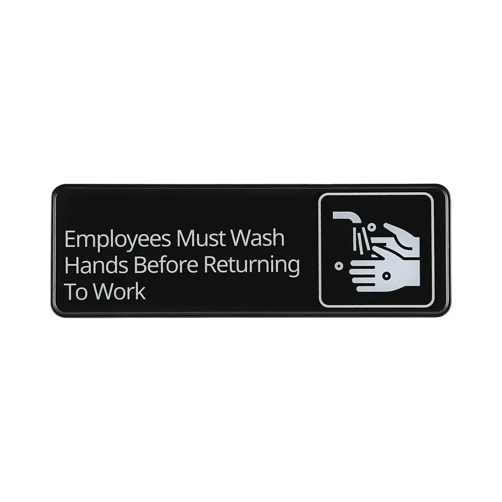 CAC China SCE3-WH23 Sign Compliance, 9 x 3", Employees Must Wash Returning to Work