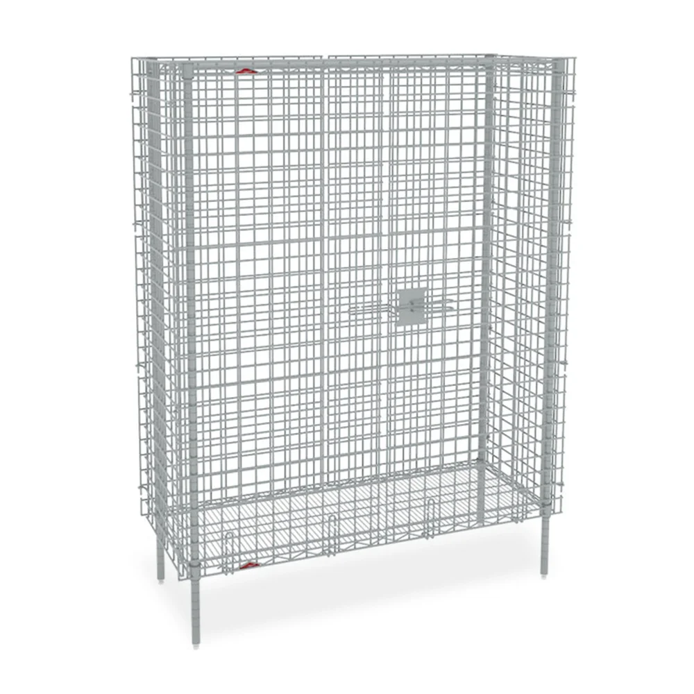 Metro SEC55C Chrome Stationary Wire Security Cabinet 50" x 27" x 66"