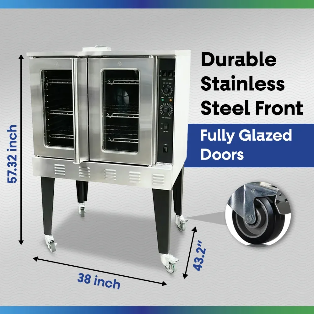 Serv-Ware SGCO-1 38" Commercial Convection Oven, Single-Deck, Stainless Steel, Gas, 54,000 BTU/H