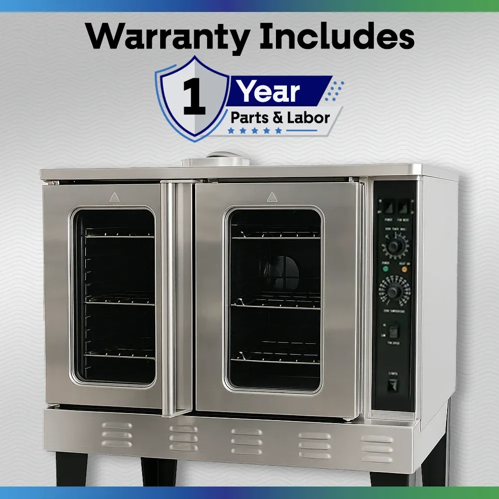 Serv-Ware SGCO-1 38" Commercial Convection Oven, Single-Deck, Stainless Steel, Gas, 54,000 BTU/H