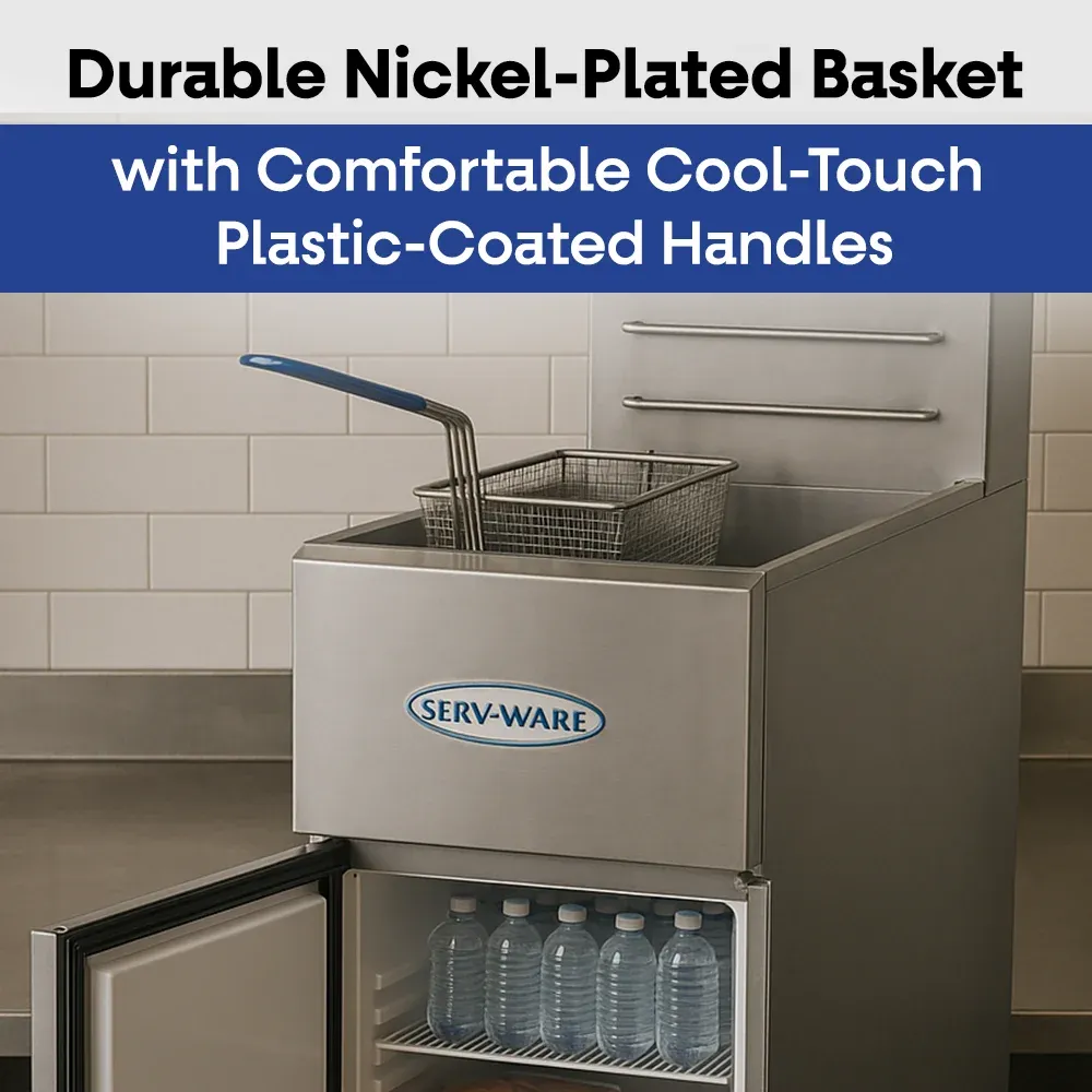 Serv-Ware SGF-40L 16" Commercial Fryer, 3 Tube, Stainless Steel, LPG Gas, 30,000 BTU/H