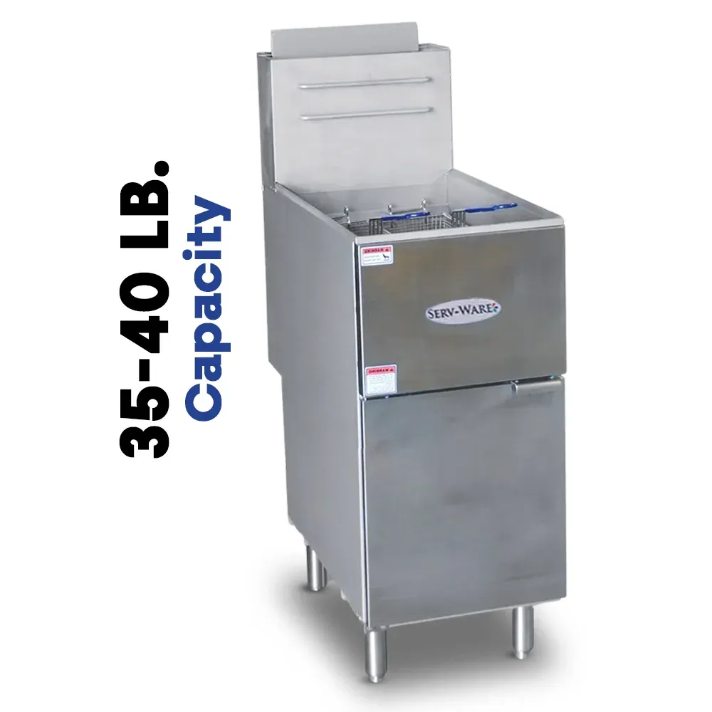 Serv-Ware SGF-40L 16" Commercial Fryer, 3 Tube, Stainless Steel, LPG Gas, 30,000 BTU/H