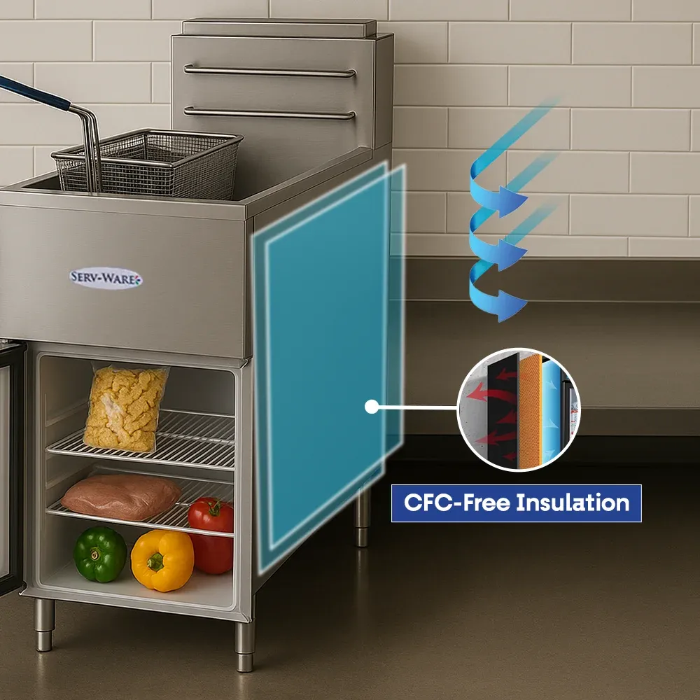 Serv-Ware SGF-40L 16" Commercial Fryer, 3 Tube, Stainless Steel, LPG Gas, 30,000 BTU/H