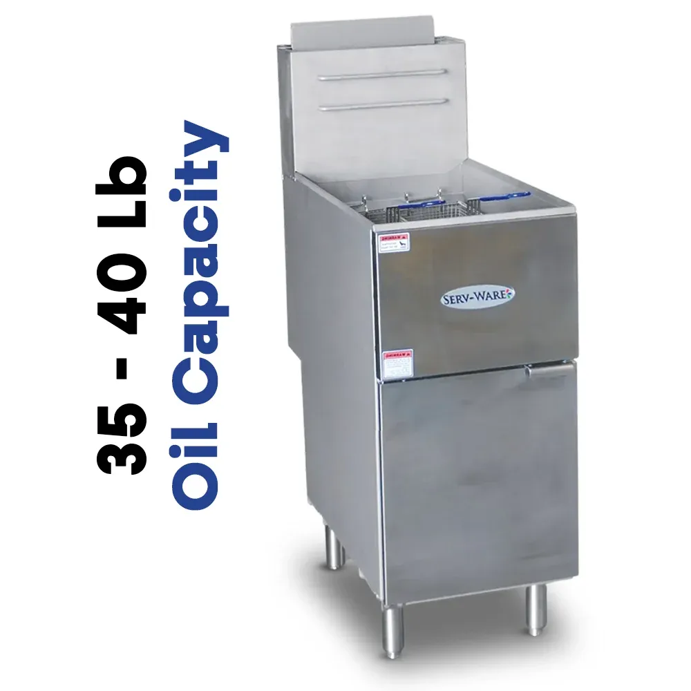 Serv-Ware SGF-40N 15.5" Commercial Fryer, 3 Tube, Stainless Steel, Natural Gas, 30,000 BTU/H