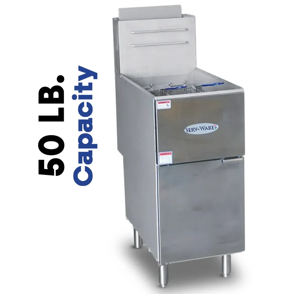 Serv-Ware SGF-50L 16" Commercial Fryer, 4 Tube, Stainless Steel, LPG Gas, 120,000 BTU/H