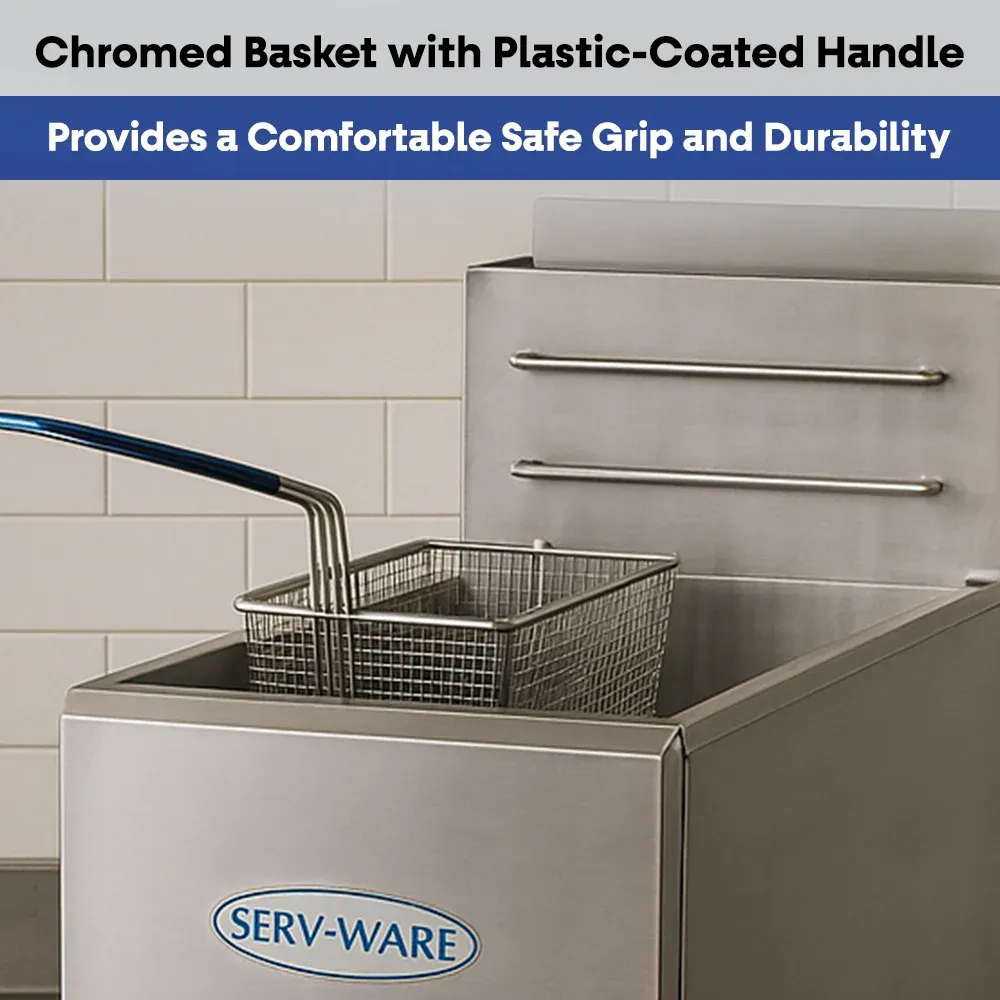 Serv-Ware SGF-50N 16" Commercial Fryer, 4 Tube, Stainless Steel, Natural Gas, 120,000 BTU/H