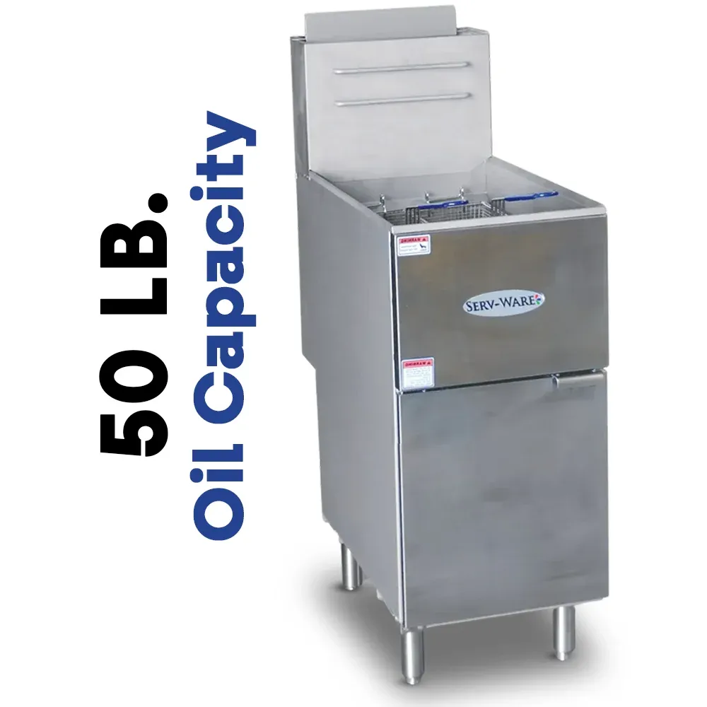 Serv-Ware SGF-50N 16" Commercial Fryer, 4 Tube, Stainless Steel, Natural Gas, 120,000 BTU/H