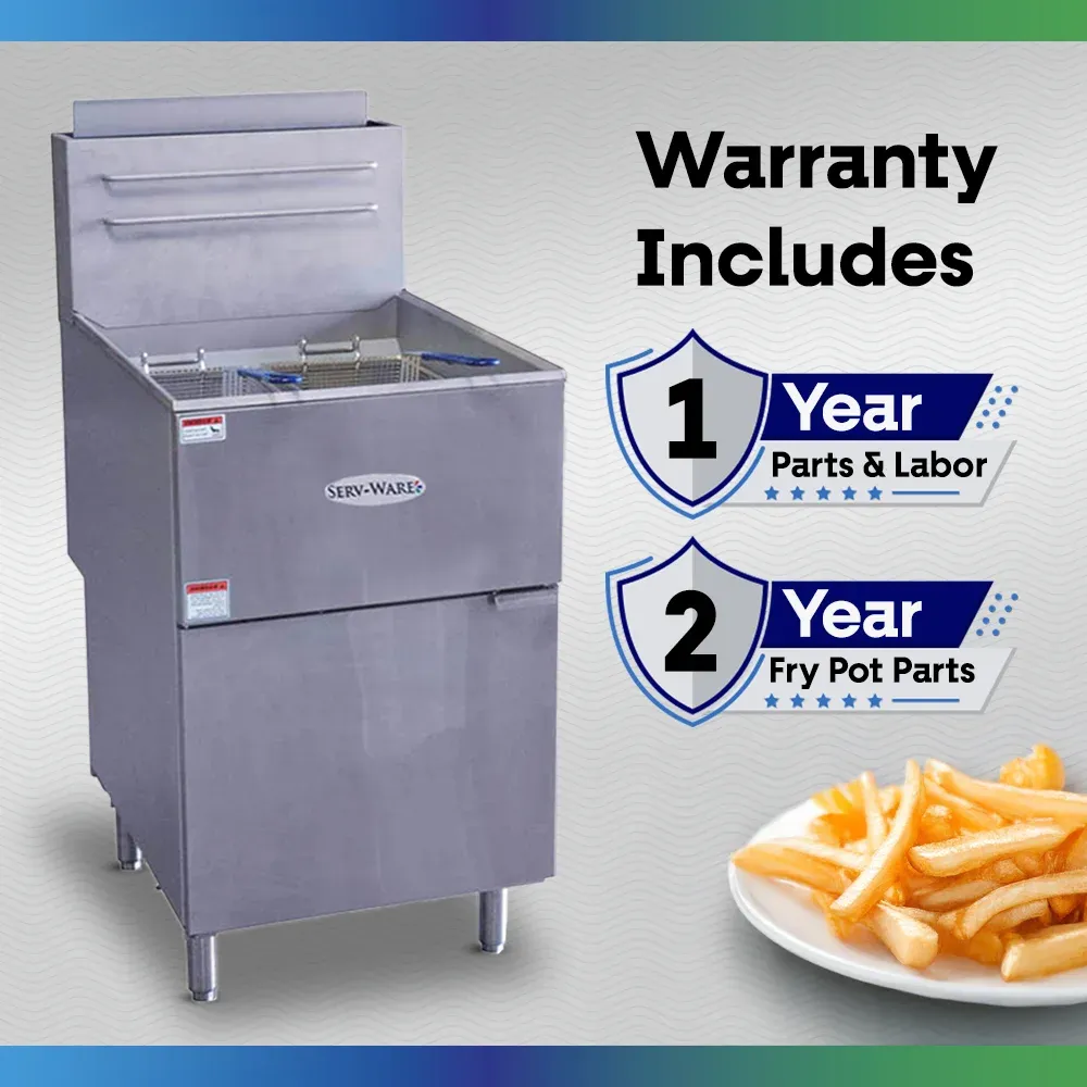 Serv-Ware SGF-70N 21" Commercial Fryer, 5 Tube, Stainless Steel, Natural Gas, 30,000 BTU/H