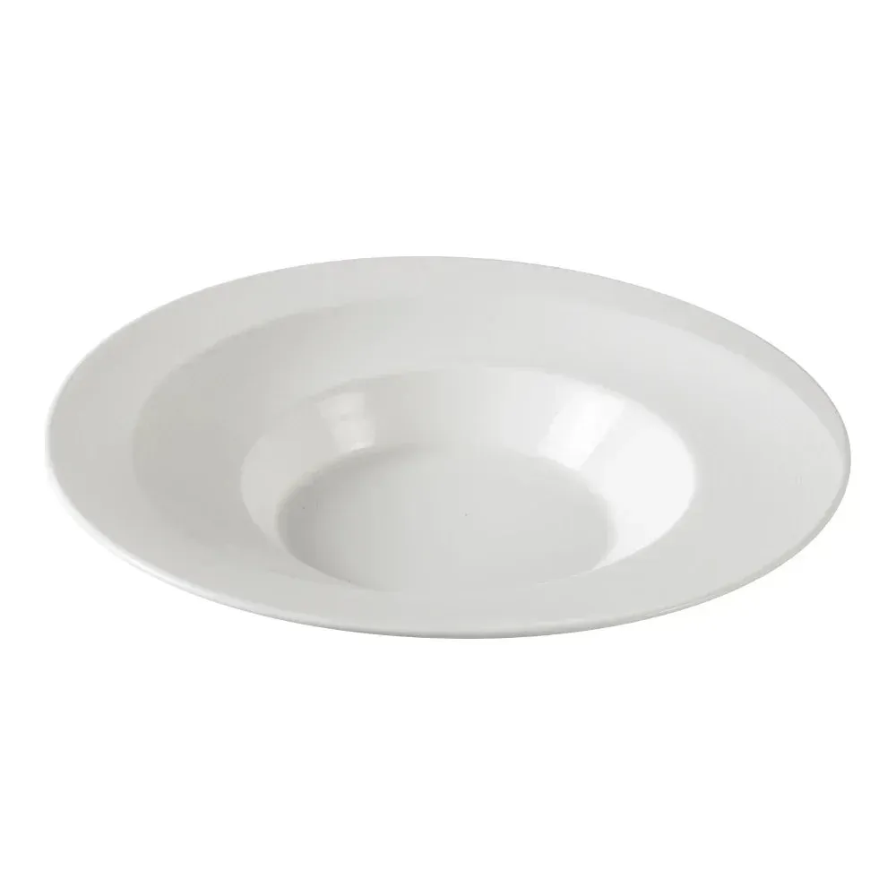 Yanco China large white pasta bowl ideal for pasta dishes, offering generous space and a clean modern design for stylish food presentation.